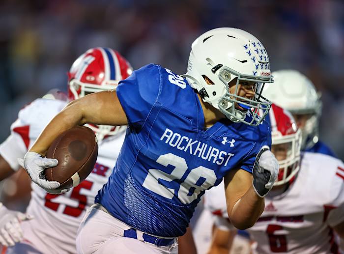 Bishop Miege Kansas at Rockhurst Missouri football 9-22-23 David Smith 23721